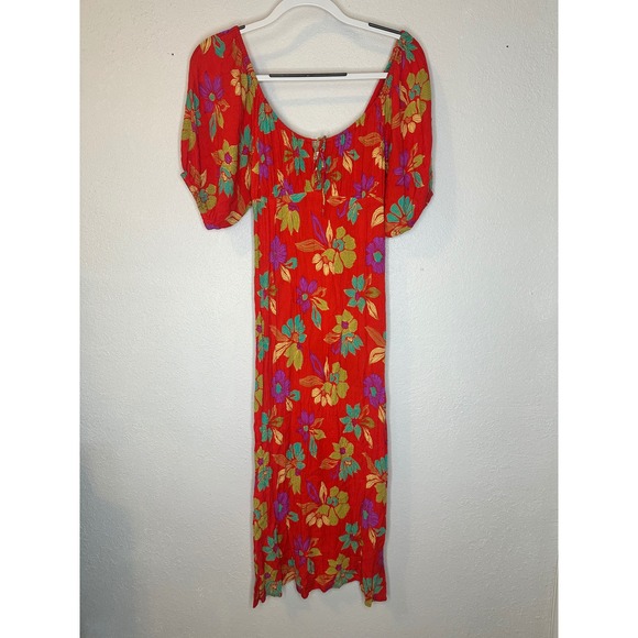 Billabong Red Floral Print Midi Dress‎ - Picture 1 of 9